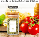Spice Jars with Labels, 35 Pcs 4 oz Glass Spice Jars with Bamboo Lids, Minimalist Stackable Airtight Spice Containers with 426 labels for Home Kitchen, Pantry, Spice Cabinet, Drawer, Rack by CozyNest Decor