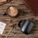 AmorArc 14oz Coffee Mugs Set of 6, Ceramic Coffee Mugs with Large Handle & Wavy Rim for Latte/Hot Cocoa/Tea, Stylish Coffee Mugs for Men Women. Oven,Dishwasher&Microwave Safe, Matte Black by CozyNest Decor