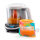 Baby Brezza One Step Baby Food Maker Deluxe – Auto shut Off, Dishwasher Safe Cooker and Blender to Steam + Puree Organic Food for Infants + Toddlers - Set of 3 Pouches + 3 Funnels by TinyTreasures Baby Boutique