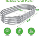 2pack 8×4×1ft Raised Garden Bed，Outdoor Galvanized Planter Boxes, Oval Large Metal Raised Garden Beds for Vegetables by GreenHaven Gardens