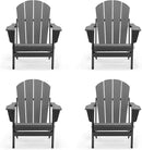 Westin Outdoors Laguna WO Home Furniture Adirondack Chair 4 PC Set Classic Outdoor Patio Folding Chair for Bon Fire Pit Lawn Backyard Beach Plastic Weather-Resistant (Gray) by GreenHaven Gardens