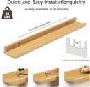 Fun Memories Picture Ledge Shelf, 24 Inch Floating Shelves Set of 2, Nursery Book Shelves for Toys Storage, Kids Bookshelf Wall Mounted for Wall Decor Books Photo Frames, Oak by TinyTreasures Baby Boutique