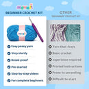 Mewaii Microwavable Heatable Manta Ray Crochet Kit for Beginners Level 2 with 40% Extra Eco-Friendly Pre-Started Easy Yarn, Step-by-Step Video Tutorials for Adults and Kids by TinyTreasures Baby Boutique