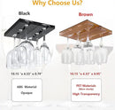 2 Pcs Wine Glass Holder,Stemware Rack Punch-free Hanging Under Cabinet for Bar,Kitchen and Restaurant (Brown) by CozyNest Decor