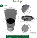 GreenShip 27" Tall Planters, Set of 2 – Black Outdoor Planter for Front Porch & Tall Plants, Weather-Resistant, with Drainage Hole & Rubber Plug (No Plants Included) (Light Gray) by CozyNest Decor