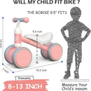 Baby Balance Bike Toys for 12-36 Months Kids Toy Boy and Girls Gifts Toddler Best First Birthday Gift Children Walker No Pedal Infant 4 Wheels Bicycle (Classic, Pink) by TinyTreasures Baby Boutique