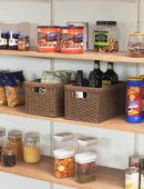 StorageWorks Round Paper Rope Storage Baskets, Rectangular Wicker Baskets with Built-in Handles, Medium, 2-Pack by CozyNest Decor