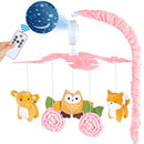 Baby Crib Mobile with Music and Lights, Mobile for Crib with Remote Control, Rotation, Starlight Projection, Crib Toys for Babies Boys Girls(Pink) by TinyTreasures Baby Boutique