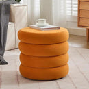 ONEVOG Round Storage Ottoman, 20" Small Ottomans Table with Removable Lid, Velvet Fabric Soft Footrest Stools for Couch, Upholstered Stuffed Circle Seat for Living Room/Bedroom/Dorm/Vanity, Orange by CozyNest Decor