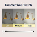 JONATHAN Y JYL7461A-SET2 Rover 7" Farmhouse Industrial Adjustable Arm Metal LED Wall Sconce Rustic Bohemian 2700K 4W Bulb for Entryway Lobby Kitchen Bathroom Bedroom Hallway, Brass Gold (Set of 2) by CozyNest Decor