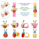 Wrist Rattles Foot Finder Rattle Toy for 0-6 Months Baby, Feet Leg Ankle Socks Arm Hand Bracelet Shaker for 6-12 Months Infant boy & Girl, Gift Set for 0-3 Years Newborn Babies (5 pcs-F) by TinyTreasures Baby Boutique