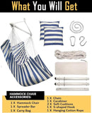ADVOKAIR Hammock Chair Hanging Chair Rope Swing XXL - Max 500lbs, 70in Large Hammock Swing Chair -Portable Steel Spreader Bar with Anti-Slip Rings-Roomy & Strong by GreenHaven Gardens