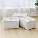 TheWarmHome Storage Basket for Gifts Empty - X Large - 3 Pack 17.7L×13.8W×9.8H in Collapsible Storage Bin for Shelves, Toy Box Storage for Gifts Book Laundry (White) by TinyTreasures Baby Boutique