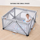 Baby Playpen Foldable, Playard for Babies and Toddlers, Portable Playpen Activity Center with 50 Balls+2 Handles for Travel, Indoor & Outdoor Play Pen with Mesh 50''x50'' by TinyTreasures Baby Boutique