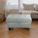 Ottoman Rectangular Storage Ottoman Bench, Faux Leather Footrest, Coffee Table, Stool Footstool with Hinged Lid for Living Room, Bedroom, Entryway, Gray, 35"x23.5"x17.5" by CozyNest Decor