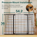 Cumbor 36" Extra Tall Baby Gate for Stairs, 29.7-54.2" Extra Wide Dog Gate for Doorways Hallways, Pressure Mounted Child Gate for Wide Opening, Auto Close Personal Safety for Babies and Pets, Black by TinyTreasures Baby Boutique