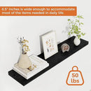 Fun Memories Floating Shelves for Wall, 30" Rustic Wood Deep Wall Mounted Shelves with Invisible Brackets for Decor & Storage, Floating Shelf for Living Room, Bathroom (Black, Set of 2) by CozyNest Decor