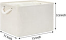 Bidtakay Baskets Collapsible Large Toy Storage Baskets for Organizing Set of 3 Closet Organizer Linen Cream Storage Bins 15 X 11 X 9.5 Inch Shelf Organizer Bins for Nursery Storage (Light Beige) by TinyTreasures Baby Boutique