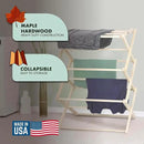 Pennsylvania Woodworks Premium American Maple Clothes Drying Rack - Handcrafted in Pennsylvania - Solid Wood Construction, Collapsible, Eco-Friendly Laundry Solution (X-Large) by CozyNest Decor