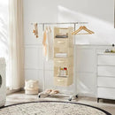 MAX Houser 6 Tier Shelf Hanging Closet Organizer, Closet Hanging Shelf with 2 Sturdy Hooks for Storage, Foldable (Beige-D3) by CozyNest Decor