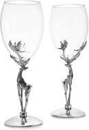 Stag Antler Set Of 2 Wine Glasses 9h Wine Glasses Set For Any Home Bar Luxury Glass Stag Deer Figuri by The Wine Savant