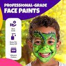 Blue Squid Face Painting Kit for Kids – 18 Colors Kids Face Paint Kit Palette with Stencils & Guided Tutorial, Water Activated Non Toxic Washable Professional Facepaint body set Halloween Party Makeup by TinyTreasures Baby Boutique