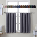Simplebrand Ava Grey Short 36 Inches Blackout Curtain 2 Panels Set, Half Window Rod Pocket Privacy Curtain Tiers for Kitchen, Curtains Blackout for Bathroom Shades, W40 x L36 Inch, Grey by TinyTreasures Baby Boutique