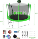 SKYUP Tranpoline 1500LBS 16 15 14 12 10 8 FT Tranpoline for 7-10 Kids and Adults, Windproof Outdoor Tranpoline with Enclosure Net, Basketball Hoop, Easy to Install & Last Long - ASTM Approved by TinyTreasures Baby Boutique