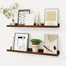 Picture Ledge Shelf, Solid Pine Wood Floating Shelves Set of 2, 24 Inches Nursery Book Shelves for Toys Storage, Kids Bookshelf Wall Mounted for Living Room Bedroom Decor Books Photo Frames, Walnut by TinyTreasures Baby Boutique