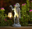 Garden Statue Monkey Figurine - Monkey Decor with Solar Powered Led Lights for Patio Lawn Balcony Yard - Ideal Gift for Women Moms Grandma Housewarming by GreenHaven Gardens