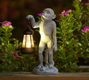 Garden Statue Monkey Figurine - Monkey Decor with Solar Powered Led Lights for Patio Lawn Balcony Yard - Ideal Gift for Women Moms Grandma Housewarming by GreenHaven Gardens