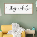 SRSZHIYUE Stay Awhile Sign Wall Decor Art 32"×12" Home Entryway Hallway Signs Large Wood Framed Wall Hanging (Wood) by CozyNest Decor