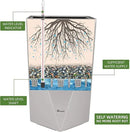 Dexceder 24 Inches Tall Self Watering Planter Diamond Metallic Matte Indoor Outdoor, Thickened Rhombus Large Floor Standing Flower Plant Pot with Water Level Indicator (Gray) by CozyNest Decor