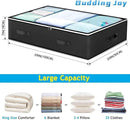 Budding Joy 90L Under Bed Storage Containers, Closet Organizers and Storage Bins, Foldable Underbed Storage Bags for Blankets, Towels, Comforter, Sweaters, Pillows, Linen Sheets, Wrapping Paper，Black by CozyNest Decor