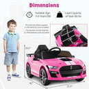 Costzon Ride on Car, 12V Licensed Ford Mustang Shelby GT500 Kids' Electric Vehicles w/Remote Control, USB Port, Radio, Music, Player, High Low Speed & Soft Start, Racing Kids Car for Toddlers (Pink) by TinyTreasures Baby Boutique