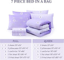 Full Size Comforter Sets with Sheets for Girls-7 Pieces Full Size Bedding Sets with Purple Comforter, Sheets, Pillowcases & Shams for Kids (Purple Butterfly, 76" X 86") by TinyTreasures Baby Boutique