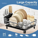 GAXmi Dish Drying Rack Over The Sink Drainer with Drainboard Utensil Holder, 1-Tier Grey by CozyNest Decor