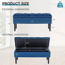 Ottoman with Storage Velvet Storage Bench Holds Up to 500 lbs Ottomans Upholstered Bench with Seating for Bedroom, Living Room, Blue by CozyNest Decor
