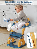 Potty Training Seat with Step Stool Ladder, Potty Training Toilet Seat with Soft Seat Splash Guard, Adjustable Height, 2 in 1 Potty Seats for Toddlers Kids Boys Girls by TinyTreasures Baby Boutique