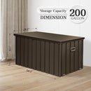 Domi 200-Gallon Outdoor Storage Box – Waterproof, Lockable Storage Cabinet for Patio Furniture, Garden Tools & Pool Supplies – Large Metal Storage for Cushions by GreenHaven Gardens