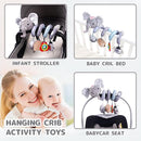 Koty Car Seat Toys, Infant Baby Spiral Plush Activity Hanging Toy for Stroller Bar Pram Crib with Music Box BB Squeaker & Rattles(Grey Elephant) by TinyTreasures Baby Boutique