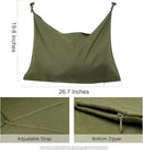 Hanging Linen Laundry Bag, 100% Pure Flax Linen Over The Door Hamper with Bottom Zipper for Laundry Room, Household Dirty Cloth Storage Organizer Bag, Army Green by CozyNest Decor