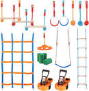 VEVOR Warrior Obstacle Course for Kids, 56FT Slackline with Gym Rings, Monkey Bars, Rope Knots, Portable Outdoor Course Training Equipment Set for Backyard by TinyTreasures Baby Boutique