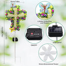 YJFWAL Solar Flowers Cross Garden Stake Lights, Yard Solar Lights Cemetery Decorations for Grave Outdoor Jesus Cross Sympathy Memorial Gifts for Grandmother, Garden Yard Lawn Patio Pathway by GreenHaven Gardens
