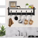 Homode Coat Rack with Shelf, 24" Coat Hooks Wall Mounted with Shelf, Wooden Hanging Coat Hanger with Tri Hooks for Entryway, Bathroom, Mudroom, Bedroom, Black by CozyNest Decor