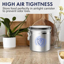 ENLOY 165oz Stainless Steel Airtight Canister for Kitchen, Large Flour Coffee Bean Tea Cereal Sugar Cookie Metal Food Storage Canisters with Clear Lid and Sturdy Locking Clamp by CozyNest Decor
