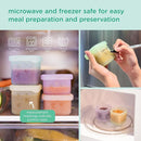 Olababy Clear Sense Silicone Storage Containers 4pk for Baby Food, Snacks, Formula, Puree, Sauce & More | Micro Plastic & BPA-Free | Daycare Essentials for Toddlers and Kids (Mint, 4 oz / 120 ml) by TinyTreasures Baby Boutique