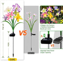 Solar Garden Lights 6 Pack 24 Lily Flowers with Butterfly Decor, Waterproof Solar Flower Lights for Outdoor - Upgraded Decorative Lilies for Yard, Patio, Pathway Decorations & Gardening Gifts by GreenHaven Gardens