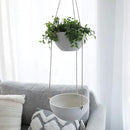 LA JOLIE MUSE 2 Tier Hanging Planters for Indoor & Outdoor Plants - Modern Flower Pots with Rope, Garden Planters with Drain Holes, Speckled White by GreenHaven Gardens