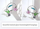 Lolitarcrafts Stained Glass Hummingbird Window Hangings with Flowers, Bird Stained Glass Suncatcher for Window Decor Hummingbird Gifts for Mom,Bird Lovers (Green with Flower A) by GreenHaven Gardens